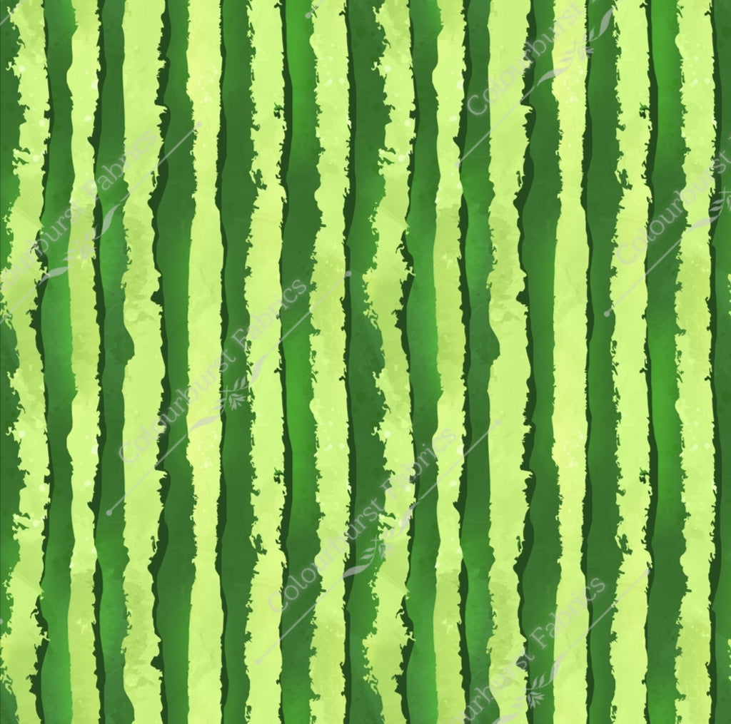 Green watermelon stripes seamless design for custom fabric printing onto our 22 bases