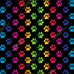 Load image into Gallery viewer, Rainbow ombre paw prints seamless design for custom fabric printing onto our 22 bases
